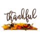 Glitzhome 24"L Lighted Metal "Thankful" Centerpiece Table Décor with Floral