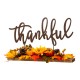 Glitzhome 24"L Lighted Metal "Thankful" Centerpiece Table Décor with Floral