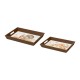 Glitzhome Thanksgiving Wooden Turkey Tray, Set of 2