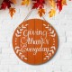 Glitzhome 15"D Orange Wooden Thanksgaving Wall Sign Decor