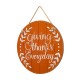 Glitzhome 15"D Orange Wooden Thanksgaving Wall Sign Decor