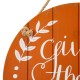 Glitzhome 15"D Orange Wooden Thanksgaving Wall Sign Decor