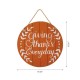 Glitzhome 15"D Orange Wooden Thanksgaving Wall Sign Decor