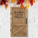 Glitzhome 18"H Natural Wooden Thanksgiving Barn Door Wall Décor or Standing Decor