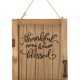 Glitzhome 18"H Natural Wooden Thanksgiving Barn Door Wall Décor or Standing Decor