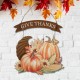 Glitzhome 16"H Metal/Wooden Thanksgiving Croissant Wall Décor