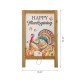 Glitzhome 24"H Thanksgiving Wooden Turkey Easel Porch Sign
