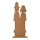 Glitzhome 36"H Thanksgiving Wooden Pilgrim Couple Poch Décor