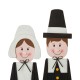 Glitzhome 36"H Thanksgiving Wooden Pilgrim Couple Poch Décor