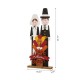 Glitzhome 36"H Thanksgiving Wooden Pilgrim Couple Poch Décor