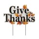 Glitzhome 24"H "Give Thanks" Wooden Yard Stake/Hanging Wall Décor (Two Functions)