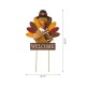 Glitzhome 30"H Thanksgiving Metal Turkey Yard Stake/Hanging Wall Décor (Two Functions)