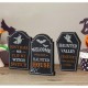 Glitzhome 7"H Halloween Wooden Tombstone Table Sign Decor, Set of 3