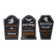 Glitzhome 7"H Halloween Wooden Tombstone Table Sign Decor, Set of 3