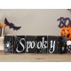 Glitzhome Halloween Wooden Hinged Table Signs (Spooky and Wicked)