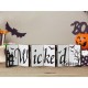 Glitzhome Halloween Wooden Hinged Table Signs (Spooky and Wicked)