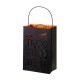 Glitzhome Black Halloween Metal Cutout "TRICK OR TREAT" Bucket, Set of 2