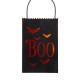 Glitzhome Black Halloween Metal Cutout "TRICK OR TREAT" Bucket, Set of 2