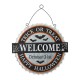 Glitzhome 14"L Lighted Halloween WELCOME Metal Bottle Cap Wall Sign