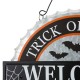 Glitzhome 14"L Lighted Halloween WELCOME Metal Bottle Cap Wall Sign