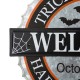 Glitzhome 14"L Lighted Halloween WELCOME Metal Bottle Cap Wall Sign
