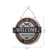 Glitzhome 14"L Lighted Halloween WELCOME Metal Bottle Cap Wall Sign