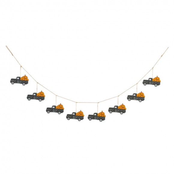 Glitzhome 72"L Halloween Metal Trucks Garland