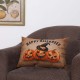 Glitzhome 18"L Faux Burlap HAPPY HALLOWEEN Pumpkin Pillow