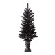 Glitzhome 4 ft Lighted Black PVC Tips Porch Tree With 100 Orange LED Lights