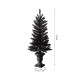 Glitzhome 4 ft Lighted Black PVC Tips Porch Tree With 100 Orange LED Lights