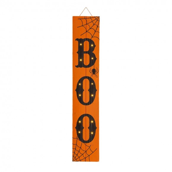 Glitzhome 42"H Lighted Wooden "BOO" Porch Sign Board