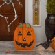 Glitzhome 30"H Lighted Wooden Cutout Pumpkin Porch Decor