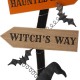 Glitzhome 42"H Lighted Wooden Witch's Broom Porch Decor