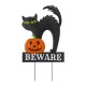 Glitzhome 32"H Lighted Halloween Metal Black Cat Yard Stake or Hanging Decor (Two Functions) 