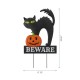 Glitzhome 32"H Lighted Halloween Metal Black Cat Yard Stake or Hanging Decor (Two Functions) 