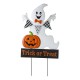 Glitzhome 32"H Lighted Halloween Metal Ghost Yard Stake or Hanging Decor (Two Functions)