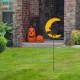 Glitzhome 45"H Lighted Halloween Metal Moon and Witch Yard Stake