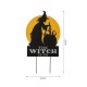Glitzhome 30"H Halloween Wooden & Metal "Witch is making poison" Yard Stake or Wall Décor (Two Functions)