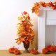 Glitzhome 36"H Fall Lighted Maple Leaves Urn Potted Porch Tree with 20 Warm White Lights