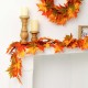 Glitzhome 72"L Fall Lighted Maple Leaves Garland