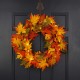 Glitzhome 24"D Fall Lighted Maple Leaves Wreath