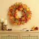 Glitzhome 24"D Fall Lighted Maple Leaves Wreath