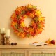 Glitzhome 24"D Fall Lighted Maple Leaves Wreath