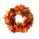 Glitzhome 24"D Fall Lighted Maple Leaves Wreath