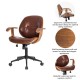 Glitzhome Russet PU Leather Adjustable Swivel Desk Chair/Task Chair