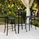 Glitzhome Set of 2 Black Steel Bar Chairs and a Round Top Pub Table (3-Piece)