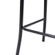 Glitzhome Set of 2 Black Steel Bar Chairs and a Round Top Pub Table (3-Piece)