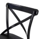 Glitzhome Set of 2 Black Steel Bar Chairs and a Square Top Pub Table (3-Piece)