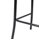 Glitzhome Set of 2 Black Steel Bar Chairs and a Square Top Pub Table (3-Piece)