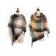 eUty 77.5"L Unisex Fashion Multicolor Plaid Scarf with Tassel, Set of 2